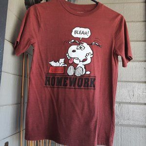 Peanuts Snoopy Homework Shirt Size L Juniors